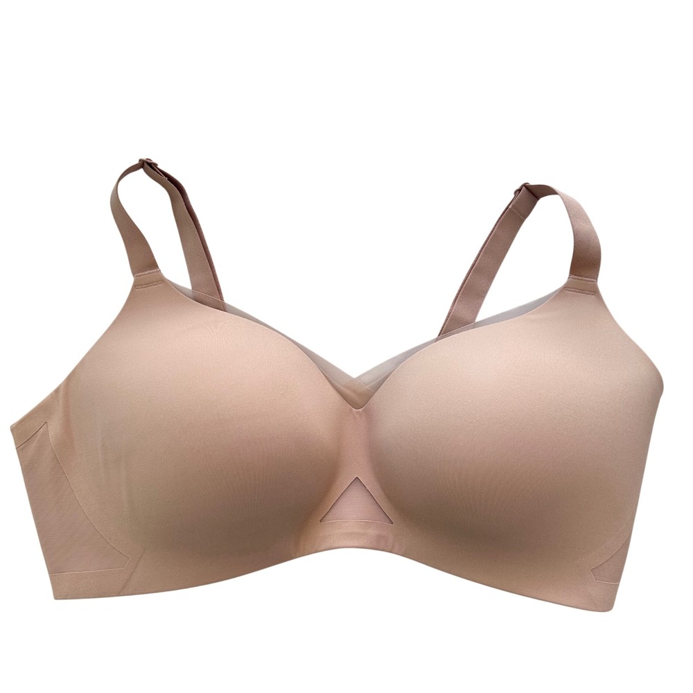 Honeylove Crossover Bra Women 36DD Sand Wireless Smoothing Everyday